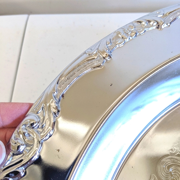 Vintage Silver Plated and Glass Lazy Susan - Picture 9 of 12